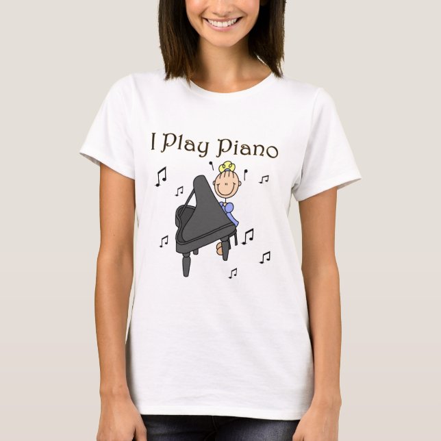 Camiseta Eu jogo t-shirt e presentes do piano (Frente)