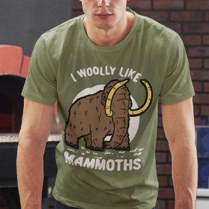 Camiseta Eu Lanudo Gosto de Mamutes Animais Pré-Históricos 