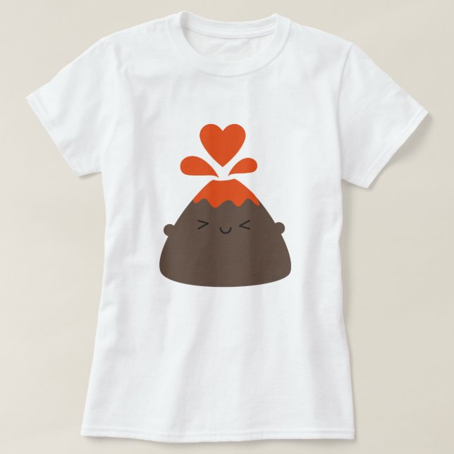 Camiseta Eu Lava Seu Vulcão Kawaii (Frente do Design)