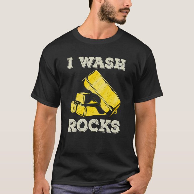 Camiseta Eu Lave Rochas Douradas Panning Miner Panner Doura (Frente)