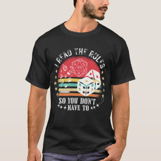 Camiseta eu leio as regras para que você não tenha que