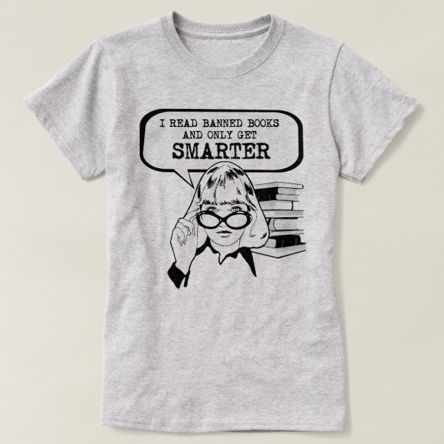 Camiseta Eu leio livros proibidos e só fico mais inteligent (Frente do Design)