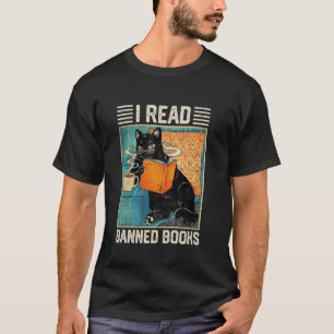 Camiseta Eu Leio Livros Proibidos Gato Preto Divertido Leit