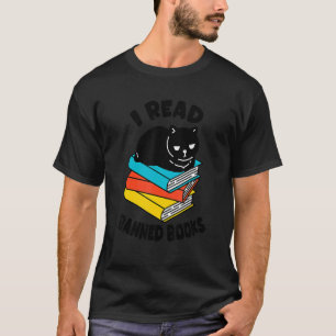Camiseta Eu Leio Livros Proibidos Leitor de Gato Preto Min