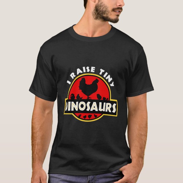 Camiseta Eu Levanto Pequenos Dinossauros Galinhas (Frente)
