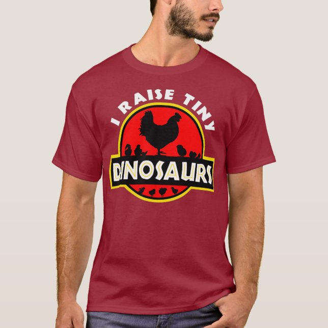 Camiseta Eu Levanto Pequenos Dinossauros Galinhas (Frente)