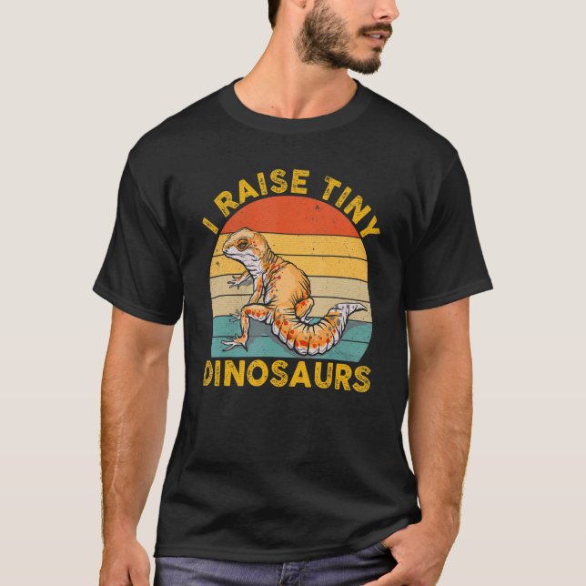 Camiseta Eu Levanto Pequenos Dinossauros Para Leopard Gecko (Frente)