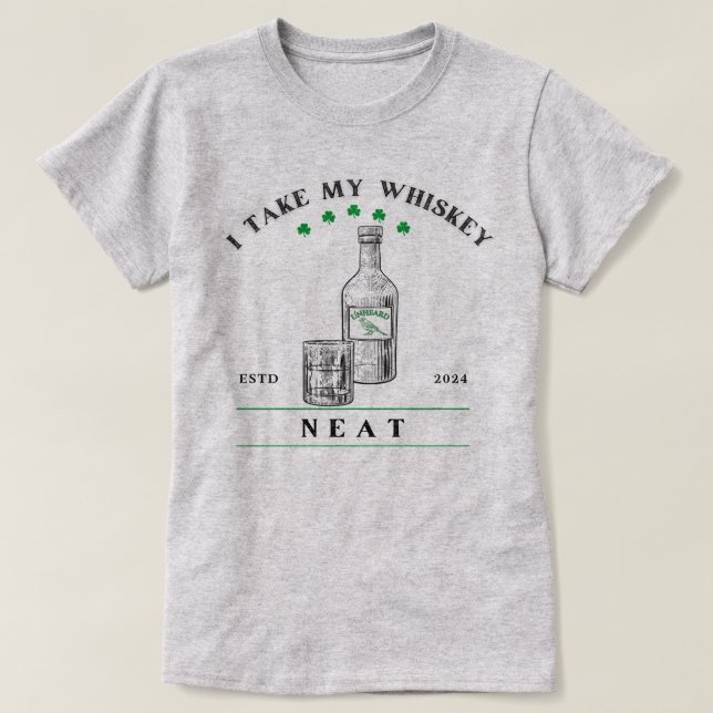 Camiseta Eu levo meu Whiskey Neat - 100% PARA CHARITY (Frente do Design)