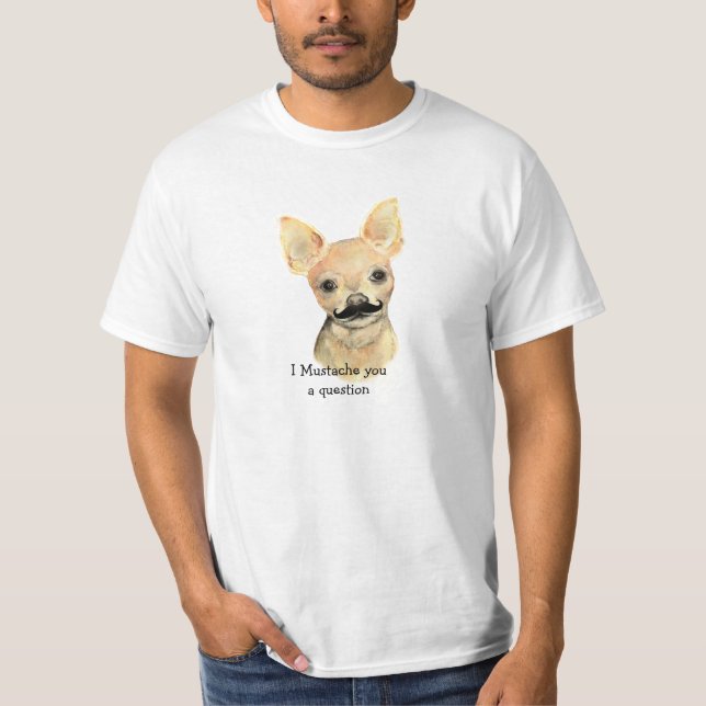 Camiseta Eu lhe dou uma pergunta de humor canino (Frente)