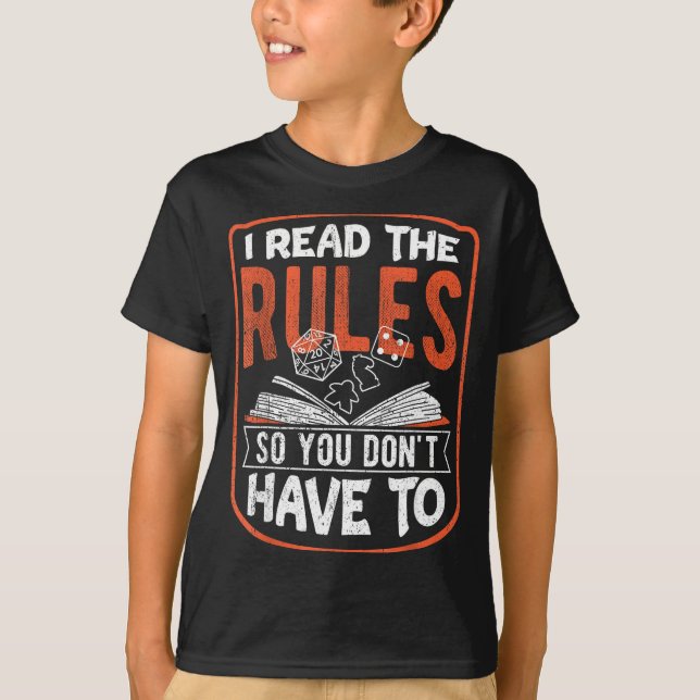 Camiseta Eu Li As Regras Para Você Não Ter Que - Tabuleiro  (Frente)