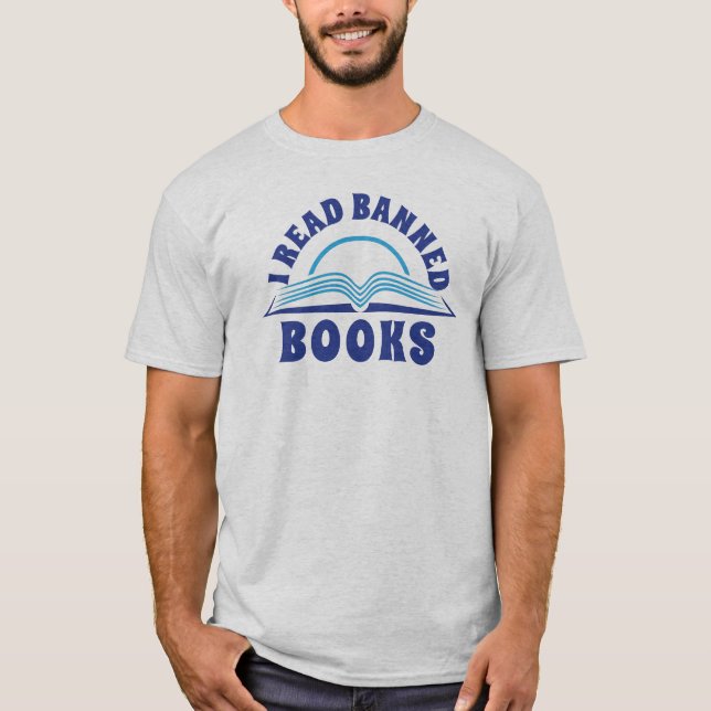 Camiseta Eu li design de texto de livro banido (Frente)