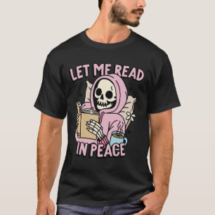 Camiseta Eu Li Em Paz, Engraçado Fantasma Lendo Halloween D