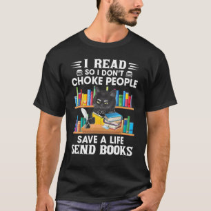 Camiseta Eu Li, Então Eu Não Engole Pessoas Retro Black Cat