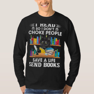 Camiseta Eu Li, Então Eu Não Engole Pessoas Retro Black Cat