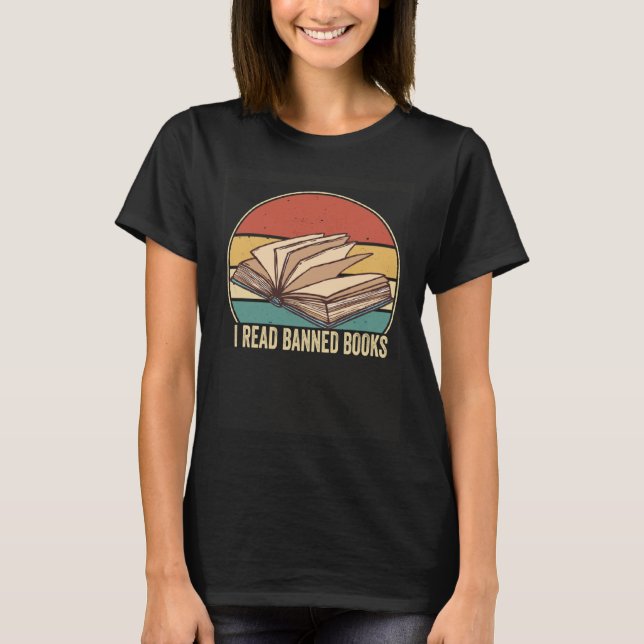 Camiseta Eu li livro banido, retrô, 2 (Frente)