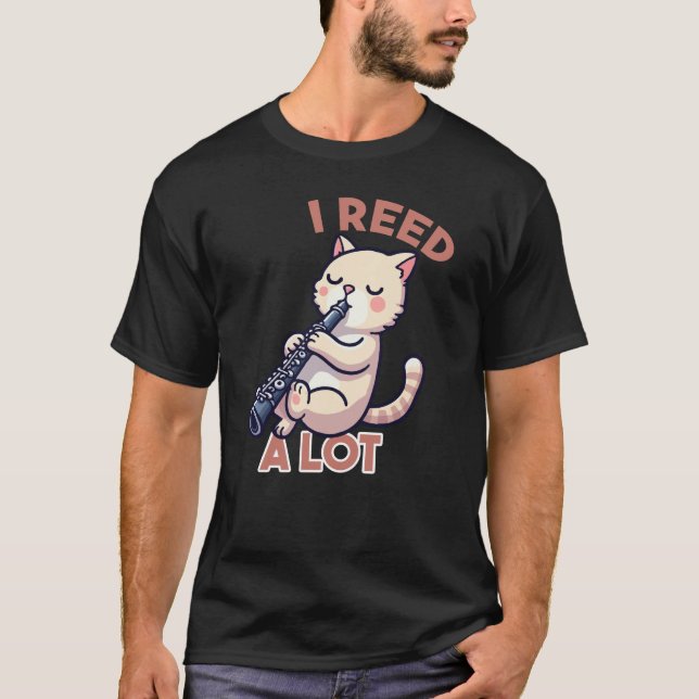 Camiseta Eu Li Um Gato Clarinet Muito Engraçado (Frente)