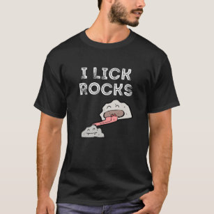 Camiseta Eu Lick Rocks colecionadores de rock engraçado T-s