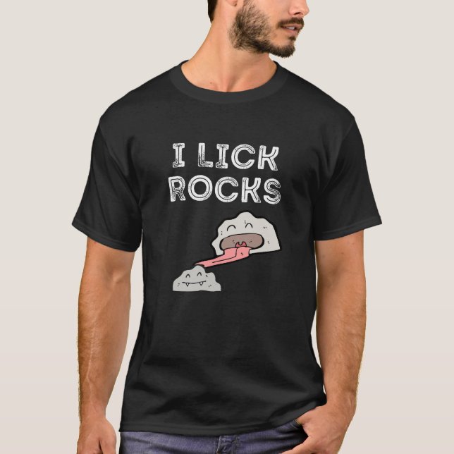 Camiseta Eu Lick Rocks colecionadores de rock engraçado T-s (Frente)
