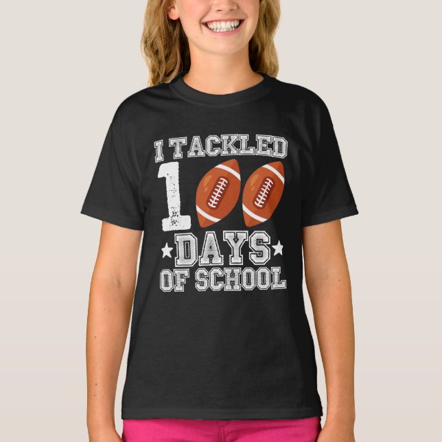 Camiseta Eu lidei com 100 dias de futebol escolar (Frente)