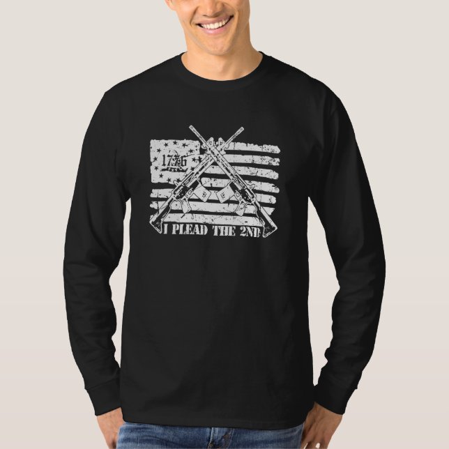 Camiseta Eu Lidero O segundo Emenda Pro Gun Ar 15 Rifle Ame (Frente)