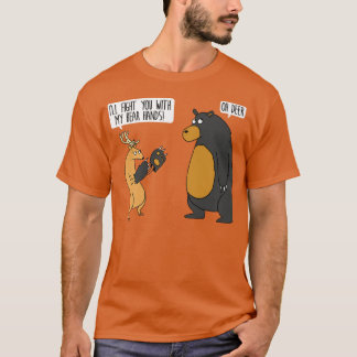 Camiseta Eu lutarei com minhas mãos de urso oh vee tee funn