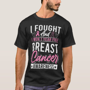 CAMISETA EU LUTEI E GANHEI UM ANO DE CANCER DE MAMA GRATUIT
