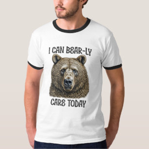 Camiseta Eu Mal Posso Me Importar Hoje   Urso Sarcástico Tr