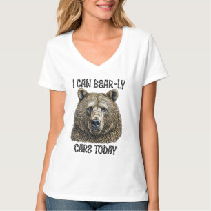 Camiseta Eu Mal Posso Me Importar Hoje Urso Sarcástico Tr
