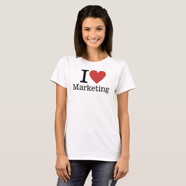 Camiseta Eu ❤️ Marketing de Amar para Funcionários PERSONAL (Frente Completa)