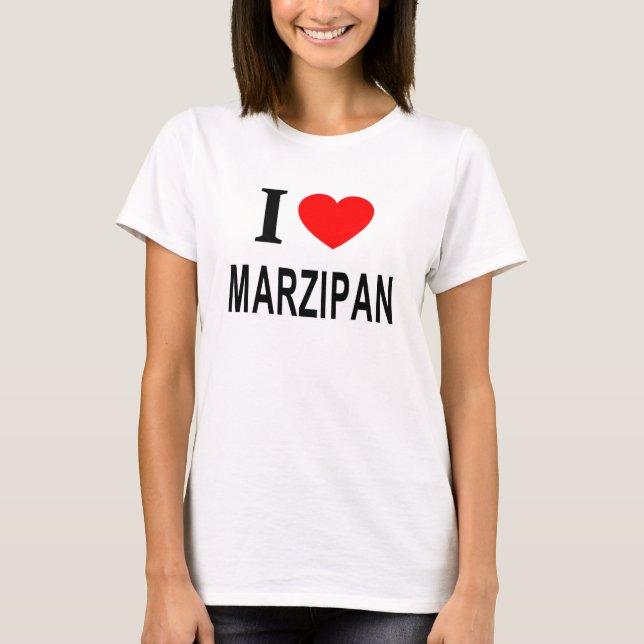 Camiseta Eu ❤️ MARZIPAN Eu AMO MARZIPAN Eu ADORO MARZIPAN (Frente)