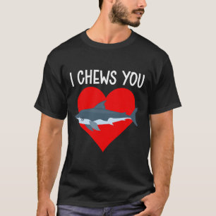 Camiseta Eu Mastigo Você Funny Shark Dia dos Namorados Casa
