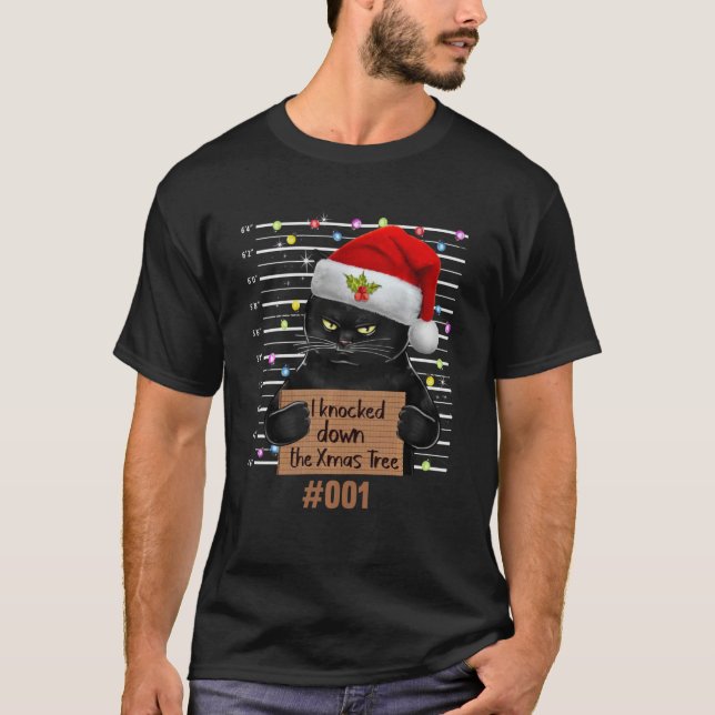 Camiseta Eu Matei O Gato Da Árvore De Natal (Frente)