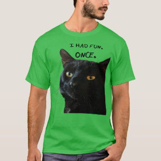 Camiseta Eu Me Diverti Uma Vez Com Um Gato Preto.