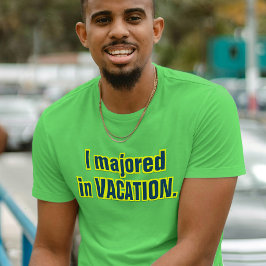 Camiseta Eu Me Formei em Azul Amarelo Slogan de Filme de Fé