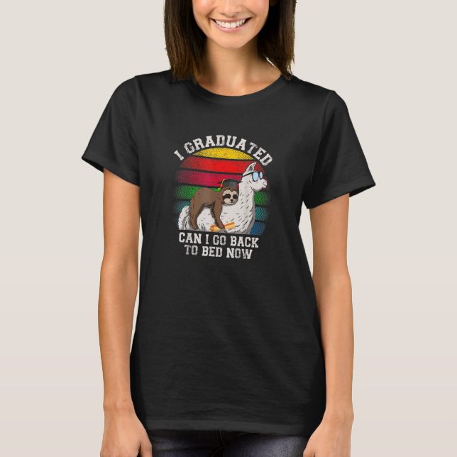 Camiseta Eu me Formei Posso Voltar Para a Cama Sloth Llama  (Frente)