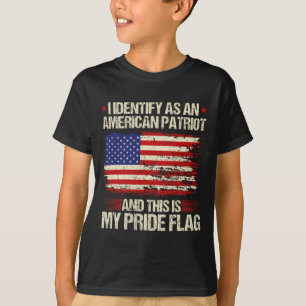 Camiseta Eu Me Identifico Como Um Patriota Americano Este É