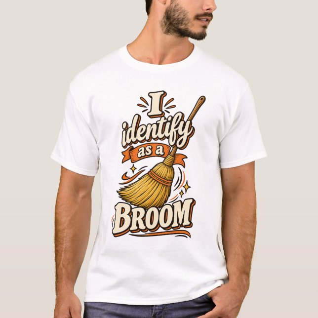 Camiseta Eu me identifico como uma vassoura (Frente)