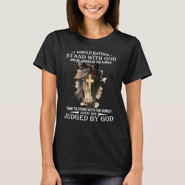 Camiseta Eu Me Preferencialmente Com Deus E Seria Julgado P (Frente)