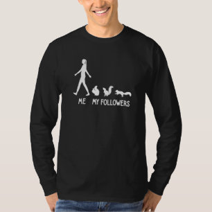 Camiseta Eu Meus Seguidores Esquilo Lhama Animal Fofo Soci