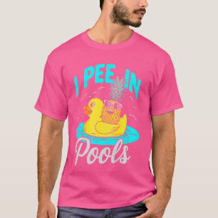 Camiseta Eu Mijo Em Piscinas Nadando Piscinas Engraçadas, S