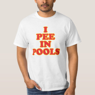 Camiseta Eu mijo em piscinas, natação engraçada, férias