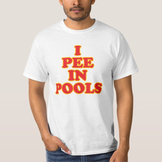 Camiseta Eu mijo em piscinas, natação engraçada, férias de  (Frente)