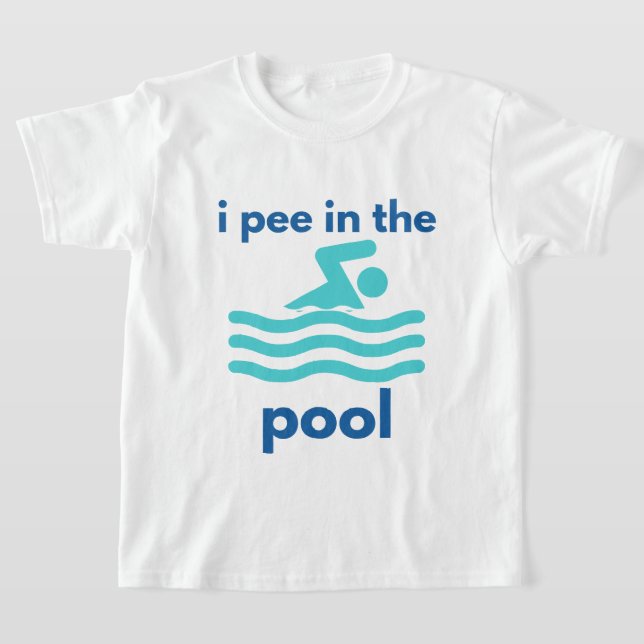 Camiseta eu mijo na piscina nadando engraçado para nadar (Postura )
