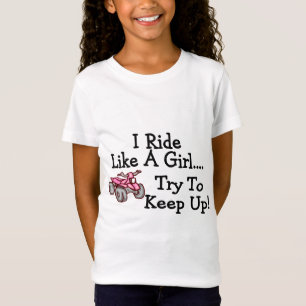 Camiseta Eu monto como uma tentativa da menina para