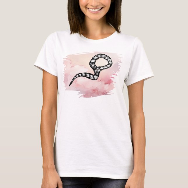 Camiseta Eu mordo Cobra de Bovinos de Madeira a rosa (Frente)