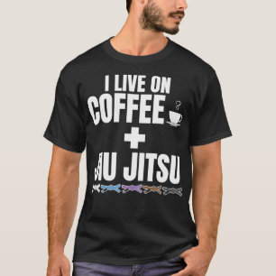 Camiseta Eu moro no café e o Jiu Jitsu brasileiro BJJ