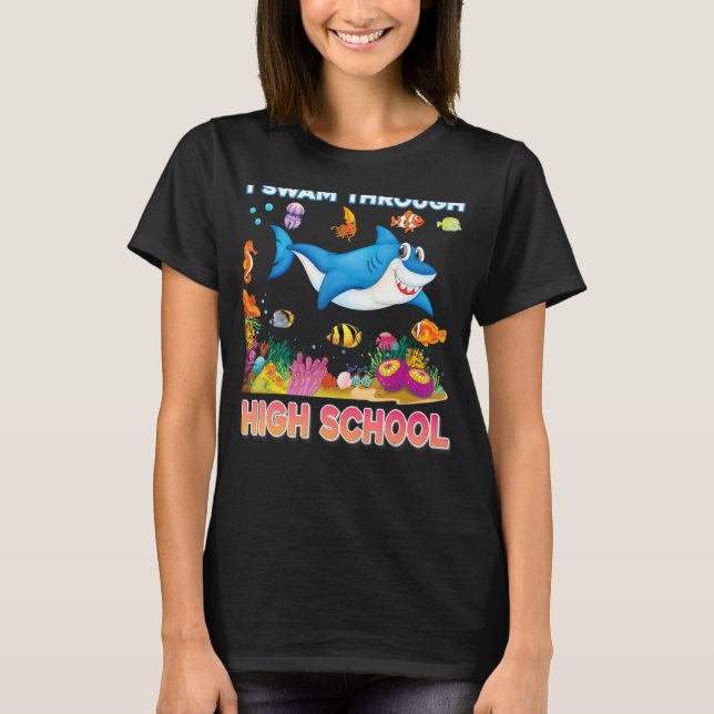Camiseta Eu nadei através do Segundo grau de Formando de tu (Frente)