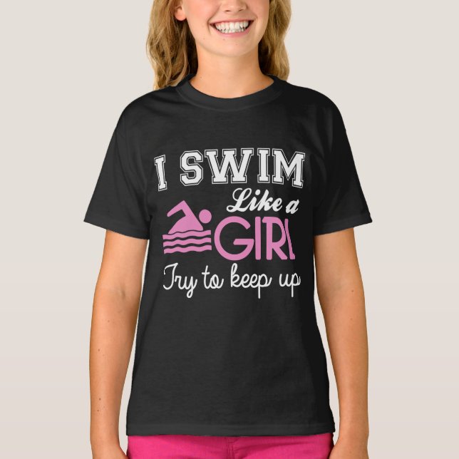 Camiseta Eu nado como uma menina (Frente)