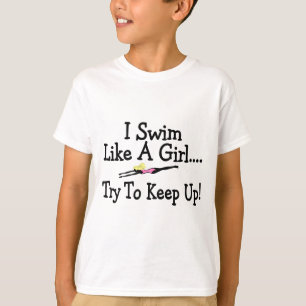 Camiseta Eu nado como uma tentativa da menina para