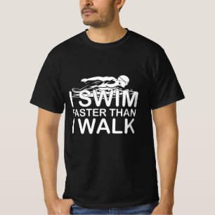 Camiseta Eu Nado Mais Rápido Do Que Caminho